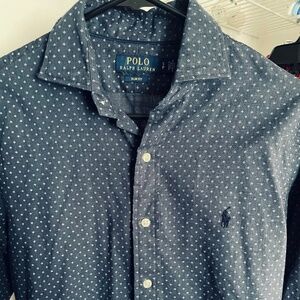 Ralph Lauren Navy Slim Fit Small dress shirt